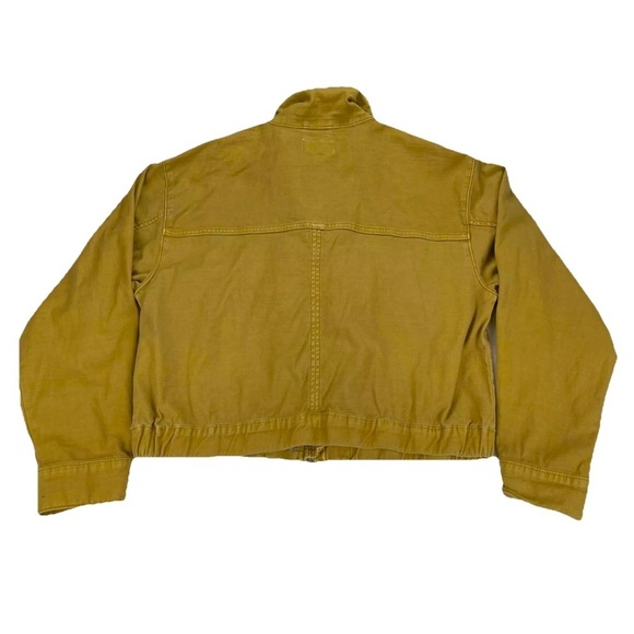 Pilcro Anthropologie Women's Crop Jacket Tan Full Zip Snap Size Large Tactical - Picture 3 of 16